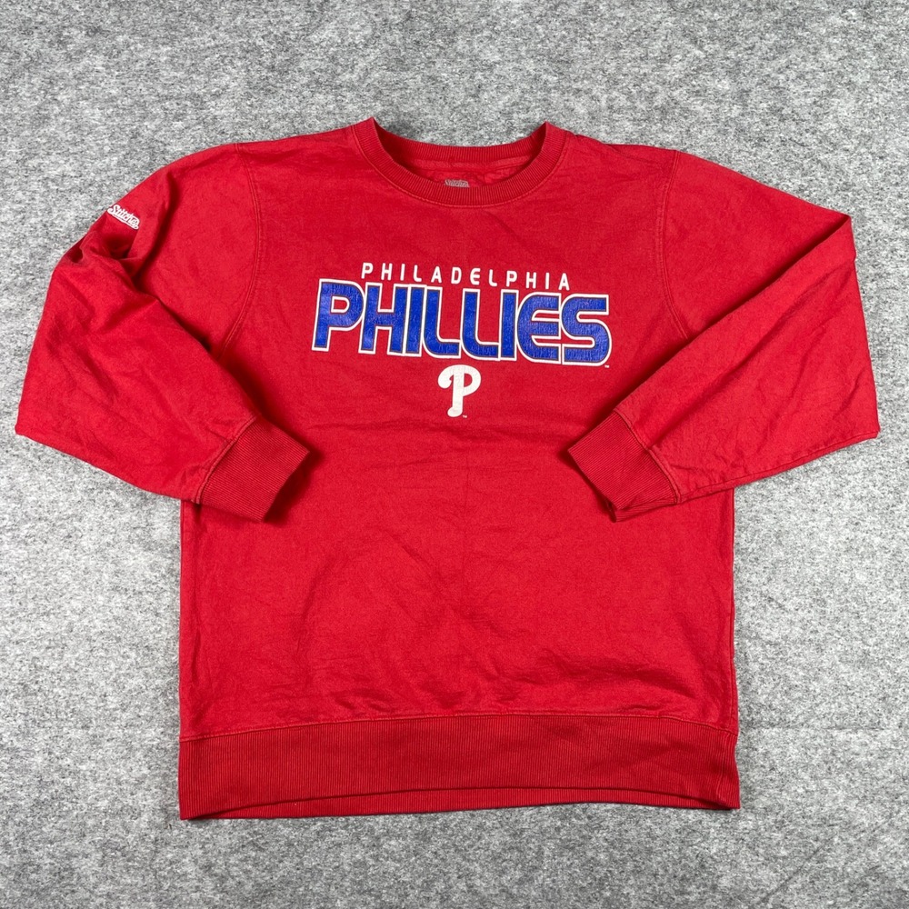 Philadelphia Phillies Sweatshirt Mens Medium Red Stitches Crewneck Pullover